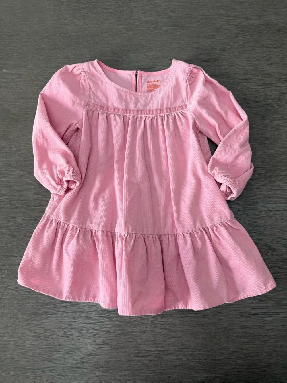 Cat & Jack Pink Long-Sleeve Tiered Dress